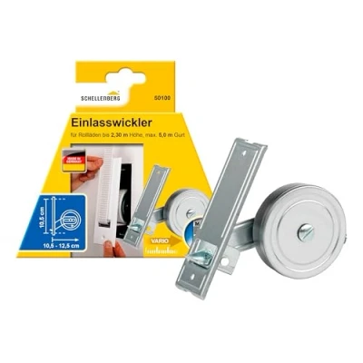 Immagine di Schellenberg 50100 Avvolgitore per tapparelle a incasso, distanza tra i fori, 10,5 cm, sistema di avvolgimento maxi, zincato