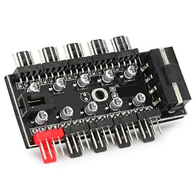 Immagine di PC Chassis Fan Hub Controllo PWM 12V CPU Ventola di Raffreddamento Splitter Controller a 4 Pin SATA/4D per Scheda Madre 3Pin/4Pin Fan(4D)