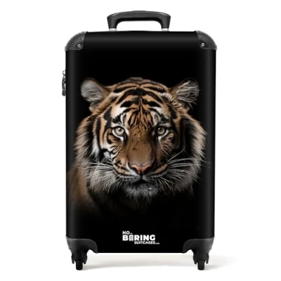 Immagine di NoBoringSuitcases.com Valigia Bagaglio a Mano, Valigia, Trolley, Trolley 55x40x20, 10 kg, Mano 55x40x20 cm (Tigre Arancione)