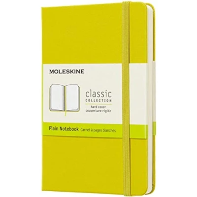 Immagine di Moleskine Classic Notebook, Taccuino con Pagine Bianche, Copertina Rigida e Chiusura ad Elastico, Formato Pocket 9 x 14 cm, Colore Giallo Dente di Leone, 192