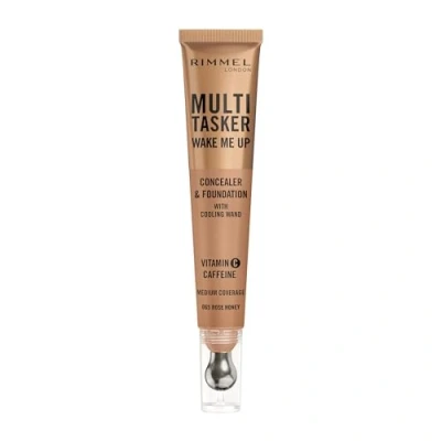 Immagine di Rimmel Multi Tasker Wake Me Up, 065 Rose Honey, Correttore &amp; Fondotinta, Illumina, Corregge, Copertura modulabile, Finish Radioso, Formula Vegana, 20ml