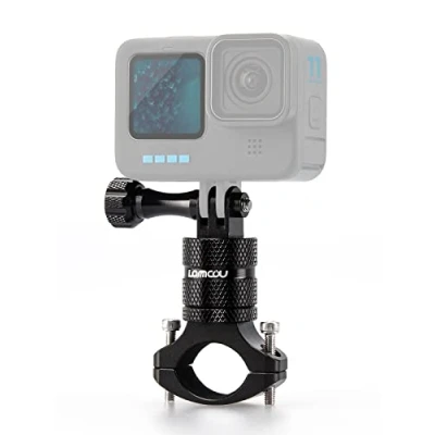 Immagine di Lammcou supporto per bici action camera, manubrio in alluminio mountain bike, Hero 13 12 11 10 9 8 Yi Insta 360 Go3 Go2 X3 X2 Camera Bike Mount Nero