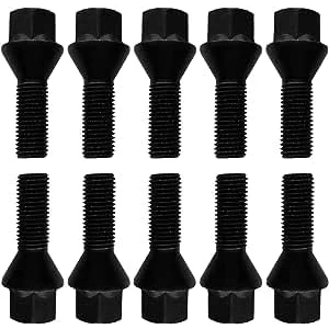 Immagine di TRACER 10 bulloni per ruota, con testa conica, colore nero, M14 x 1,5, 25 mm