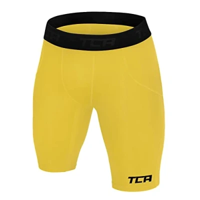 Immagine di TCA SuperThermal Pantaloncino da Uomo Compresso Base Layer Termico Giallo, L