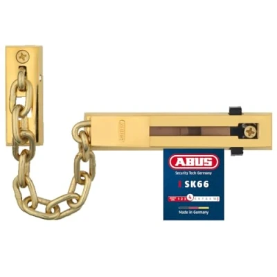 Immagine di ABUS Catena SK66 per porta d&#039;ingresso e d&#039;appartamento di sicurezza con bambini adatta porte chiusura sinistra destra Ottone