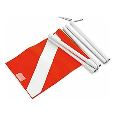 Immagine di Best Divers AI0960, Bandiera Smontabile Asta con Sagola Elastica, 155 cm, Bianca/Rossa