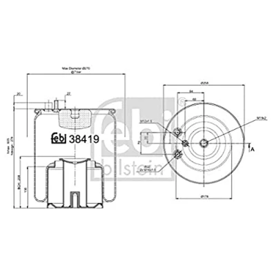 Immagine di FEBI BILSTEIN 38419 Soffietto, Sospensione pneumatica MAN: TGS