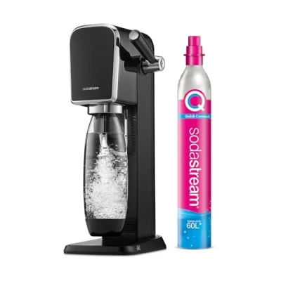 Immagine di Sodastream Art Nero, Gasatore d’Acqua per Trasformare l’Acqua in Acqua Frizzante, Incluso Cilindro Contente Co2, 1 Bottiglia da un Litro, ‎18.4 x 29.7 44.4 Centimetri