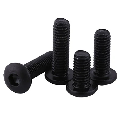 Immagine di 50Pz M3 Neri Scatole aTesta Piatta Testa Bulloni set 10,9 Acciaio in Lega di Classe, Filo Pieno, Finitura Semplice(M3*6mm)