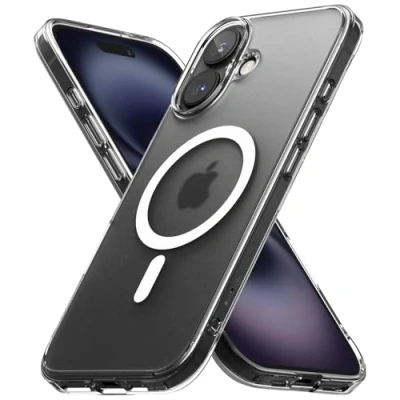 Immagine di Ringke Fusion Magnetic Compatibile con Cover iPhone 16 Plus, Accessori Magnetici, Custodia Opaca Antiurto Protettiva Robusta Ottima Grip Matte Clear