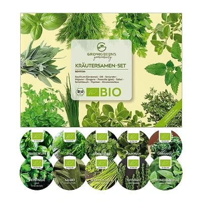 Immagine di Semi di borragine biologiche erbe aromatiche da coltivare in cucina, sul balcone, orto rialzato e giardino (Set 10 erbe)