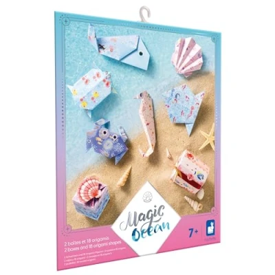 Immagine di Janod Origami 20 da Realizzare Magic Ocean Kit Creativo per Bambini Apprendimento della Motricità Fine e Concentrazione A Partire dai 7 Anni J07749