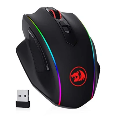 Immagine di Redragon M686 mouse da gioco wireless, gamer cablato/wireless a 16000 DPI con sensore professionale, potenza durevole di 45 ore, macro personalizzabile e retroilluminazione RGB