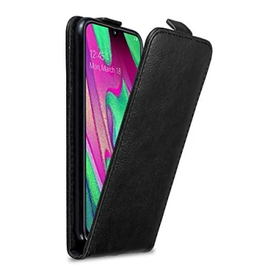 Immagine di Cadorabo Custodia per Samsung Galaxy A40 in NERO DI NOTTE Protezione Stile Flip con Chiusura Magnetica Case Cover Wallet Book Etui
