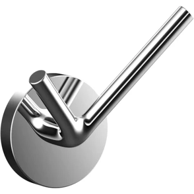 Immagine di Emco gancio rotondo da parete, doppio gancio, facile pulire, in alluminio, con 2 ganci, elegante per asciugamani a vite, cromato