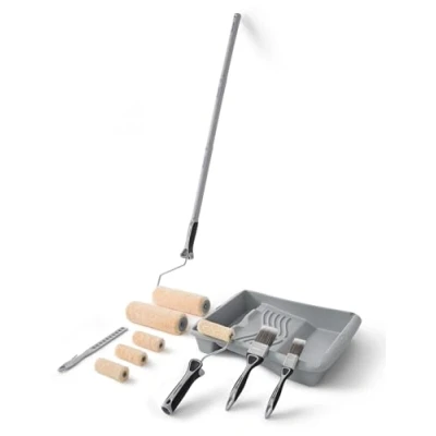 Immagine di ROLLINGDOG 15PC Set di rulli vernice,incluso vassoio pittura, pennello da 22,9 cm, mini rullo 10,2 asta prolunga segmentata e miscelatore vernice
