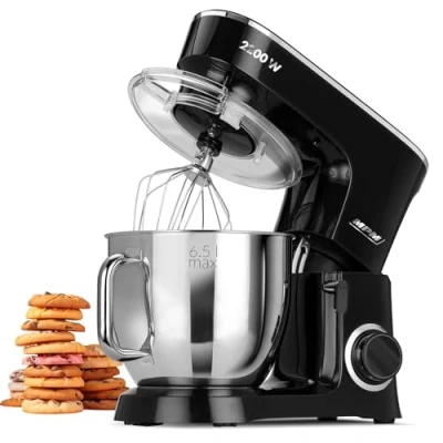 Immagine di MPM MRK 19 Frullatore Impastatrice Pasticceria Professionale Robot Cucina Orbitale 2200W Max. 6,5L Ciotola in Acciaio Inox, 6 Velocità + Funzione Impulso, Sistema Planetario, Coperchio, 3 Accessori