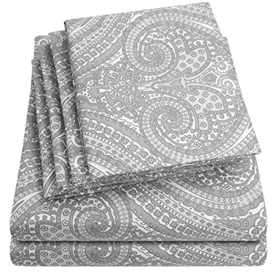 Immagine di set di lenzuola per letto king size, 6 pezzi, collezione Supreme, in microfibra spazzolata fine, con tasca profonda, biancheria da 2 federe extra, ottimo valore,