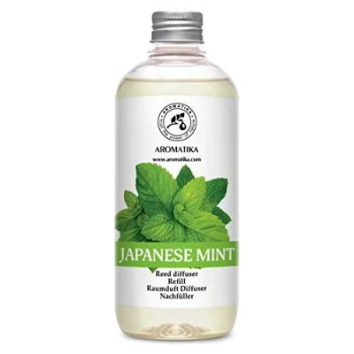 Immagine di Ricarica Diffusore di Menta Giapponese 500ml Ambiente con Olio Essenziale Profumo Fragranza a Lunga Durata Aromi Bastoncini Profumati