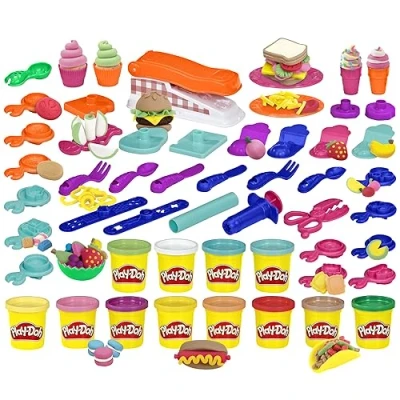 Immagine di Play Doh, Kitchen Creations, Fun Factory, playset con 12 vasetti e 42 Strumenti
