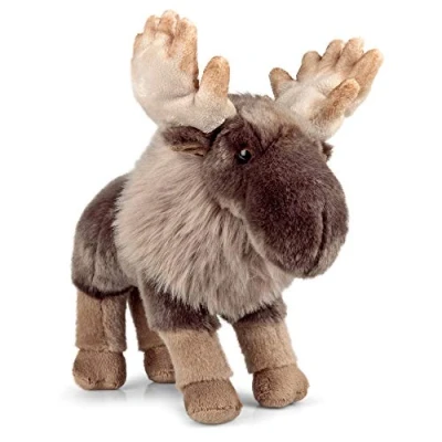 Immagine di Animigos peluche a forma di alce in dal design realistico, morbido, circa 25 cm altezza