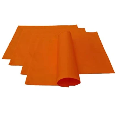 Immagine di Tovagliette di alta qualità, 4 pezzi, in 100% cotone, collezione concetto, colore e dimensioni a scelta (set da 46 x 36 cm, arancione)