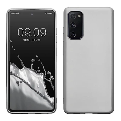 Immagine di kwmobile Custodia Compatibile con Samsung Galaxy S20 FE Cover Back Case Morbida Protezione in Silicone TPU Effetto metallizzato argento