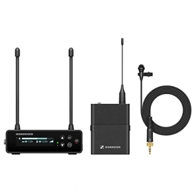 Immagine di Sennheiser Sistema microfonico digitale portatile wireless UHF con lavalier omnidirezionale ME2 set EW DP (R4 9), Nero (700012)