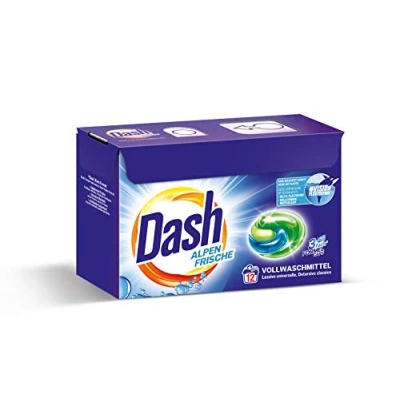Immagine di Dash® Alpen Fresh 3 in 1 Caps I detersivo per bucato bianco 12 lavaggi formula freschezza, purezza e pulizia 318 g