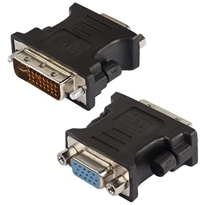 Immagine di GELRHONR Adattatore DVI a VGA, convertitore I 24+5 maschio VGA femmina 1080P Full HD per computer, laptop, scheda grafica, proiettore (non D 24+1) 2 pezzi