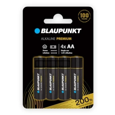 Immagine di BLAUPUNKT AA batterie alcaline PREMIUM, confezione da 4, per controller videogiochi e giocattoli, LR6BPR/4CP