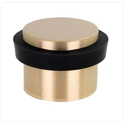 Immagine di EVI Herrajes Fermaporta Adesivo 30x21 mm Base filettata Gomma Nera Ottone Finitura Opaca Compresi vite + tassello di fissaggio Mod. I 191/24x19 B DUAL LMT