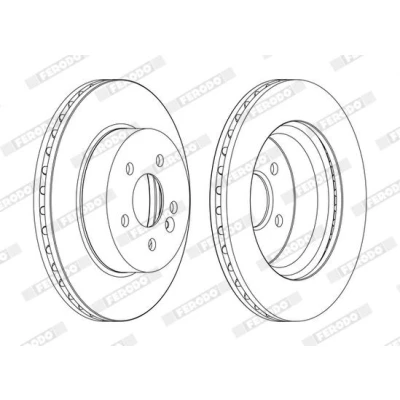 Immagine di FERODO PREMIER DDF1036C Disco freno 303 26 5 ventilato rivestito con bulloni/viti MERCEDES BENZ: Classe ML