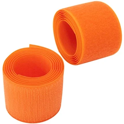 Immagine di AERZETIX C66000 Nastro/rotolo di scratch 50mm 1 metro auto aggrappante organizer/fermacavo striscia aggancio sacchetto indumento cinghia colore: arancione in poliammide e poliestere