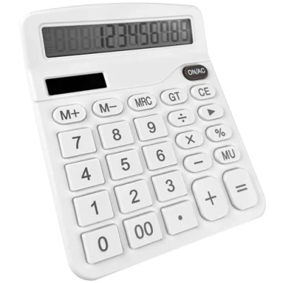 Immagine di Newaner Calcolatrice, Calcolatrice da Tavolo per Ufficio con Display LCD 12 Cifre, Tascabile Funzione Standard e Scuola, Pulsanti Grandi, Bianco