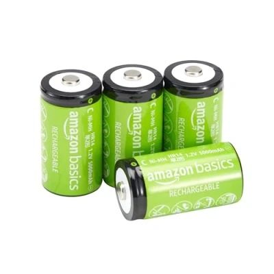 Immagine di Amazon Basics batterie C ricaricabili da 1.2 V (5000 mAH NiMh) Confezione 4