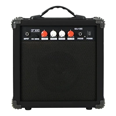 Immagine di 3rd Avenue Amplificatore da pratica per chitarra 15 W con uscita cuffie, interruttore overdrive, equalizzatore a 2 bande, regolatori di tono / gain Portatile e compatto Nero