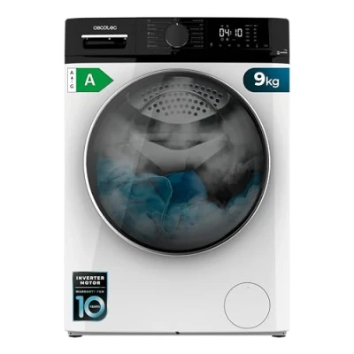Immagine di Cecotec Lavatrice Carica Frontale 9kg Bolero Dresscode 9610 Inverter A. 2000W, 1400 Giri/Min, Funzione Vapore, Motore Plus, 15 Programmi, Ottimizza Livello Acqua e Tempo Lavaggio