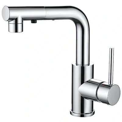 Immagine di CREA Rubinetto Cucina con Doccetta a 3 Funzioni, Miscelatore Estraibile, Lavello Girevole 360, per o Bagno, Cromo