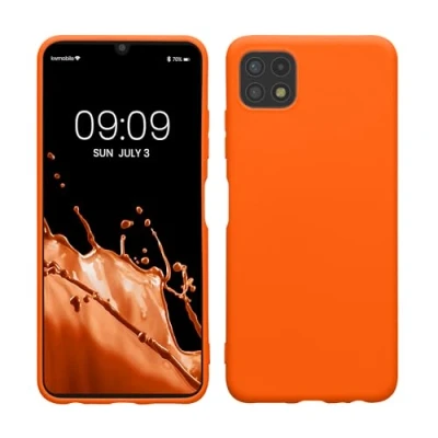 Immagine di kwmobile Custodia Compatibile con Samsung Galaxy A22 5G Cover Back Case per Smartphone in Silicone TPU Protezione Gommata arancione fluorescente