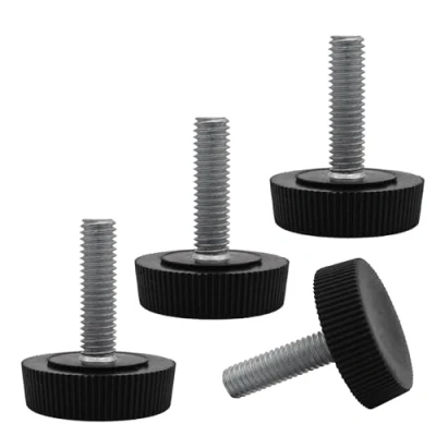 Immagine di SKIR&#039;CO 4 piedini di livellamento per mobili, M6 x 20 mm, gambe rotonde regolabili diametro 25 piedino livellatore filettatura