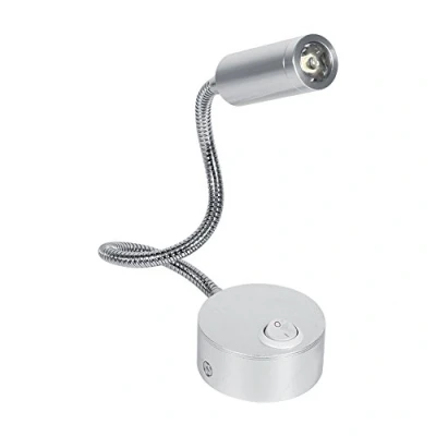 Immagine di Lampada Letto LED, Minimalista Lavoro Luce Dimmerabile Interruttore Testata Parete con Collo Cigno Flessibile per Testiere Home Office Studio Alberghi (6500 K Bianco 3 W)
