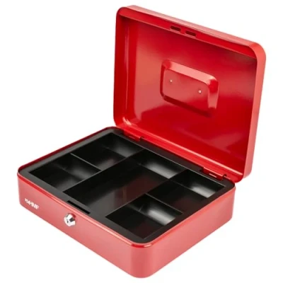 Immagine di HMF 10130 03 Cassetta Portavalori con Vassoio Portamonete 30 x 24 9 cm, rosso
