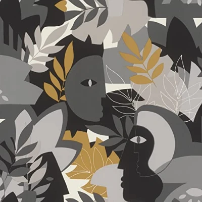 Immagine di Rasch Carta da parati in tessuto non (Botanical) nero, 10,05 m x 0,53 m, Selection vinile/tessuto 464849