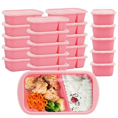 Immagine di ZENG [Set di 20] Contenitori Per Alimenti Confezione Ermetici, Meal Prep Frigo Cibo, 2 Scomparti 1000ml Scatole Bento Riutilizzabili senza BPA con Coperchio Lavabili in Lavastoviglie