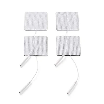Immagine di Elettrodi in Tessuto Promed 45x45 mm, 4 Pezzi, Tens Autoadesivi con Spina da 2 mm per Dispositivi Tens/Ems, Riutilizzabili