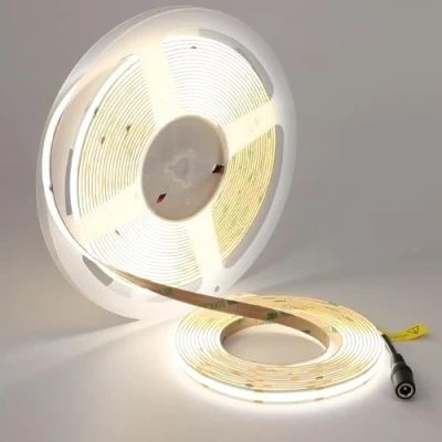 Immagine di TOPAI Striscia LED COB 10 Metri 5000K Alta Luminosità, Strip 24V luce Diurna Bianca Autoadesivo, CRI&gt;93 384LED/M Dimmerabile Tagliabile Per Casa Camera Cucina