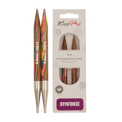 Immagine di KnitPro Symfonie Punte intercambiabili in Legno per Ferro Circolare (Non Incluso) 9.0 mm