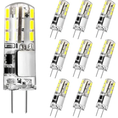 Immagine di Tailcas Lampadina LED G4 Bianco Freddo 6000K, 1.5W Sostituisce 20W Alogena, Senza Sfarfallio, 180LM AC/DC 12V, Non Dimmerabile, 10 Pezzi