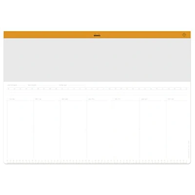 Immagine di RHODIA 194042C Sottomano Settimanale telato A2 59,4x42 cm 30 FOGLI Staccabili 80g/m supporto per Tastiera/Mouse e Strumento di Organizzazione Gestione del Tempo Collezione Rhodiatime
